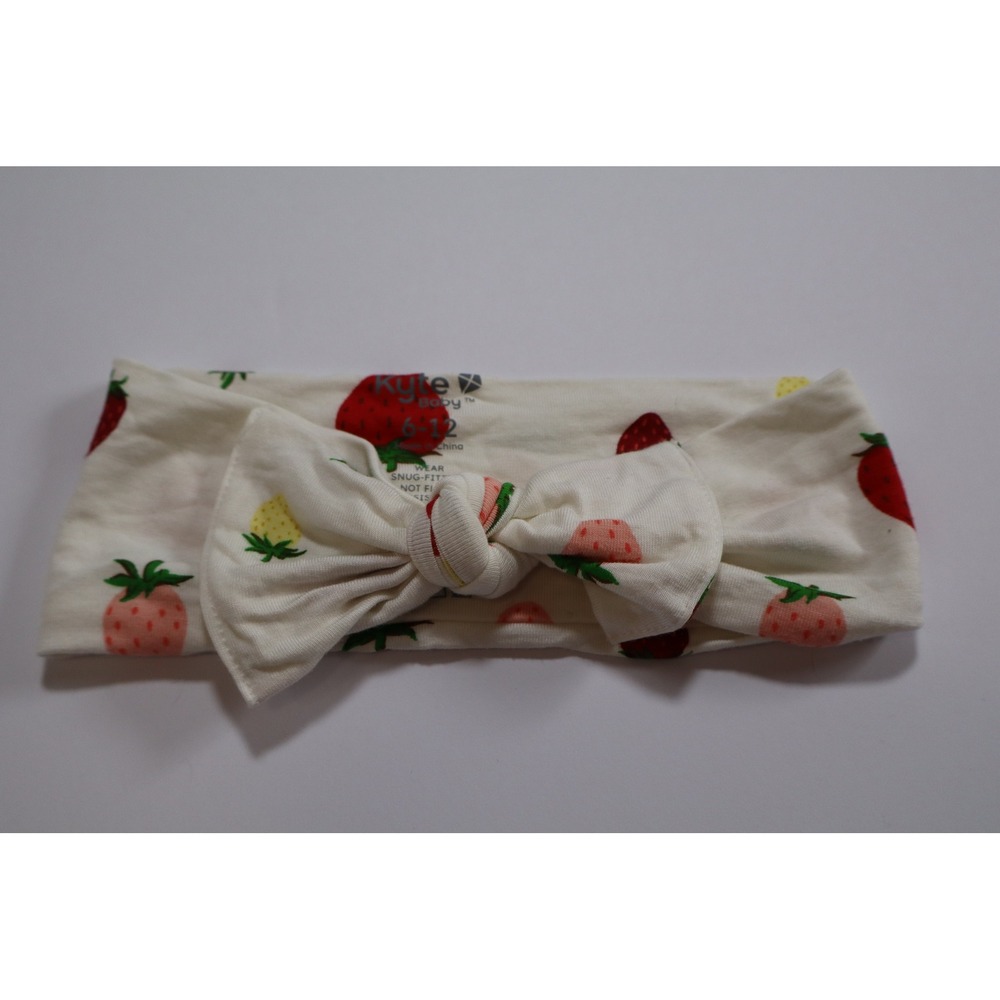 Kyte Baby Strawberry Bow Headband Bamboo Size 6-12 Months